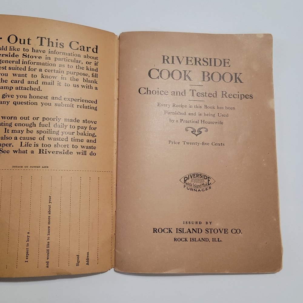 Antique RIVERSIDE Cook Book Rock Island Stove Company Illinois CookBook - Picture 4 of 5